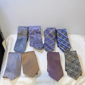 Pronto Uomo necktie bundle, 8 ties- regular, Platinum and Couture, silk